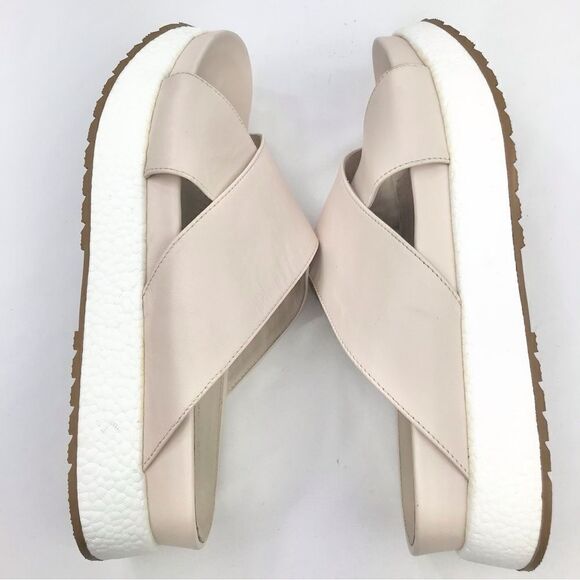 Cecelia New York LIMA Light Taupe Chunky Crisscross Platform Slide Sandals - Picture 6 of 14